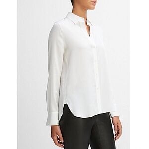 VINCE  Slim Fitted Stretch-Silk Blouse
